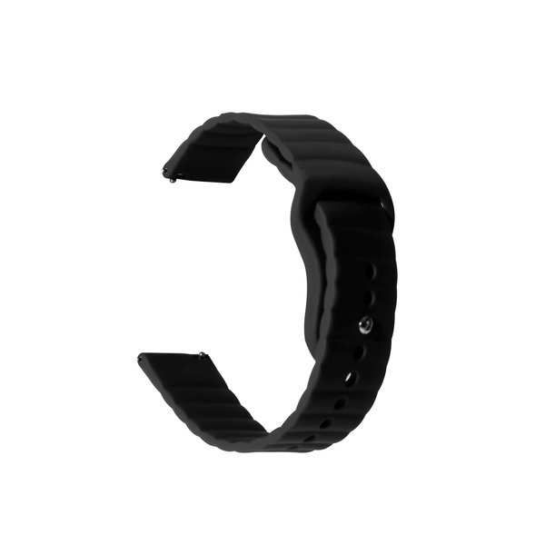 

Black Silicone Sport WatchBand for Samsung/OnePlus/Fitbit Smartwatches (22mm)