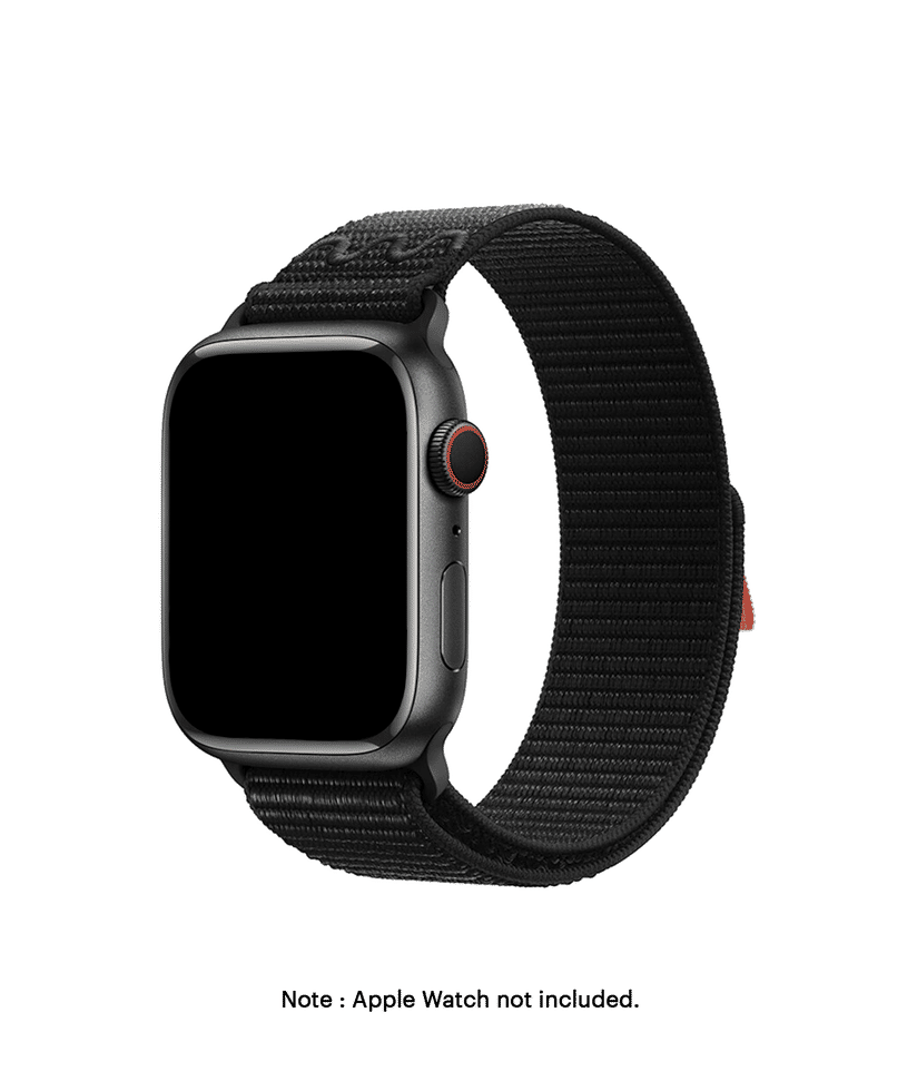 Black Sports Loop Apple WatchBand (42/44/45/46/49/Series10/11 46mm)