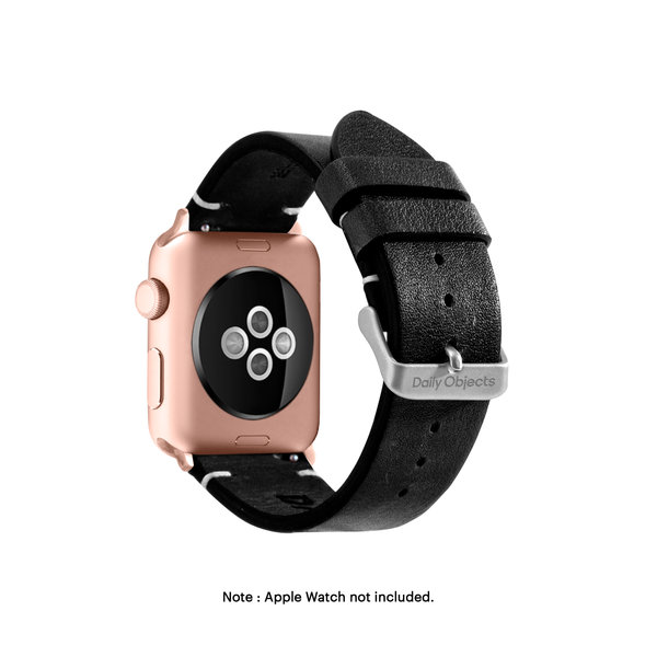 

Black Two-stitch Handmade Leather Apple WatchBand (Gold 38/40/41mm)