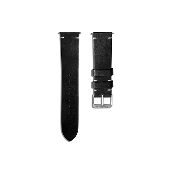 

Black Two-stitch Handmade Leather WatchBand for Samsung/OnePlus/Fitbit Smartwatches (22mm)