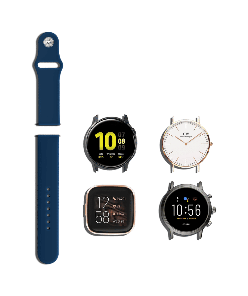Blue Silicone Click Universal WatchBand 20mm Buy At DailyObjects