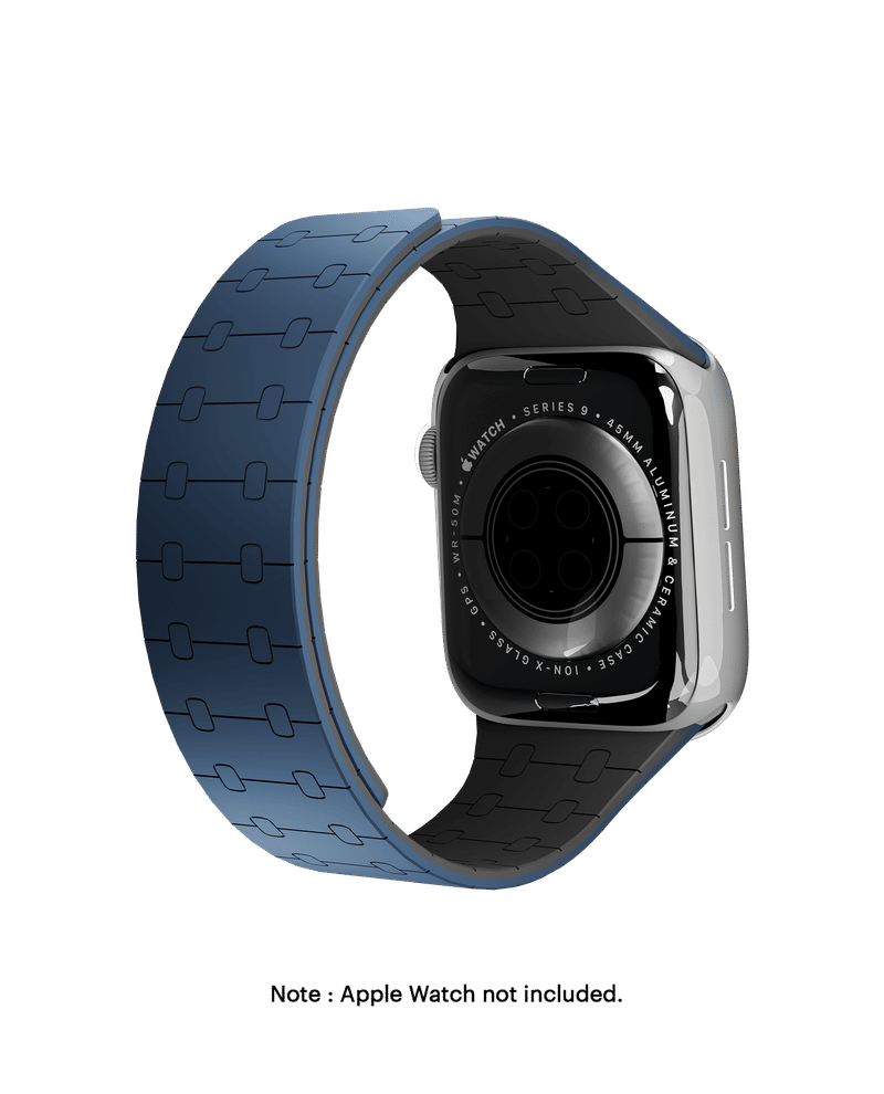 Blue Velour Snap On Apple WatchBand (42/44/45/46/49mm)