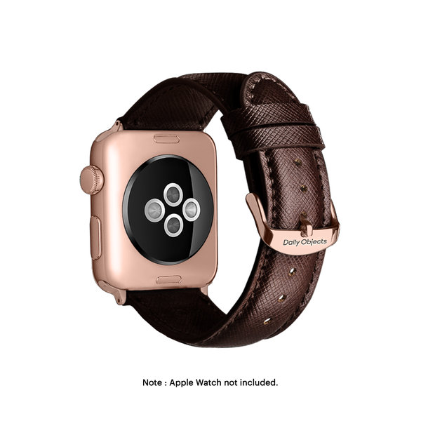 

Brown Saffiano Leather Apple WatchBand (Gold 38/40/41mm)