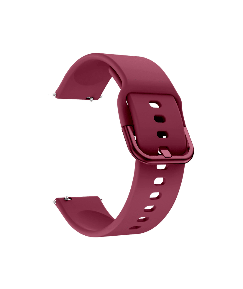 Burgundy Silicone Buckle Universal WatchBand for Samsung/OnePlus/Fitbit  Smartwatches (20mm)