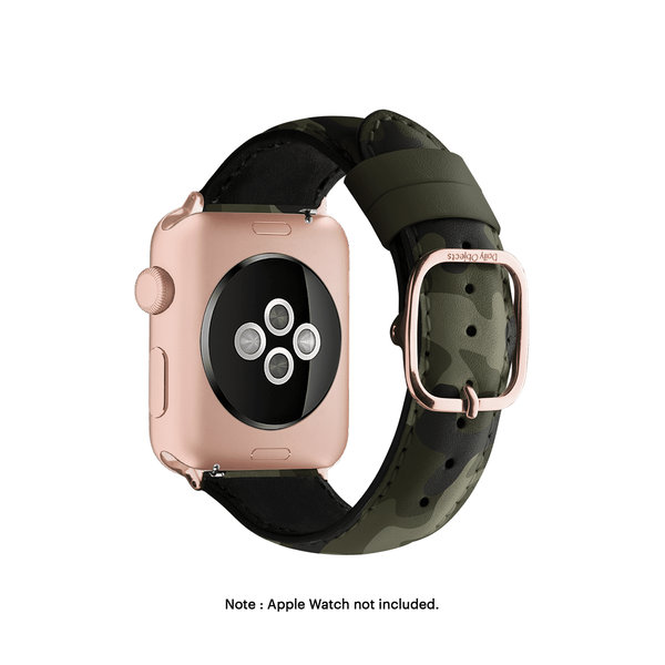 

Dark Camo Leather Apple WatchBand (Gold 38/40/41mm)