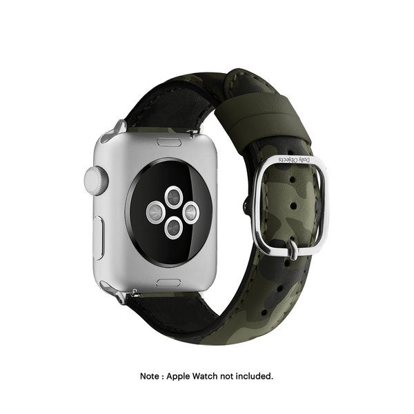 

Dark Camo Leather Apple WatchBand (Silver 38/40/41mm)
