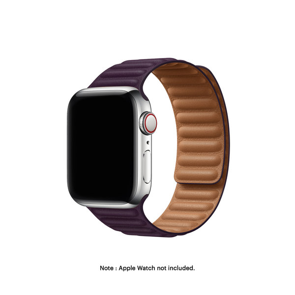 

Dark Cherry Poppy Leather Link Apple WatchBand (42/44/45/49mm)