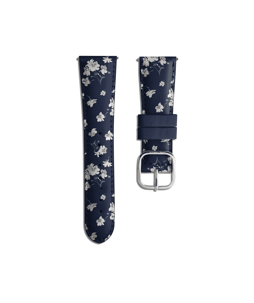 Floral Midnight Leather Universal WatchBand 22mm Buy At