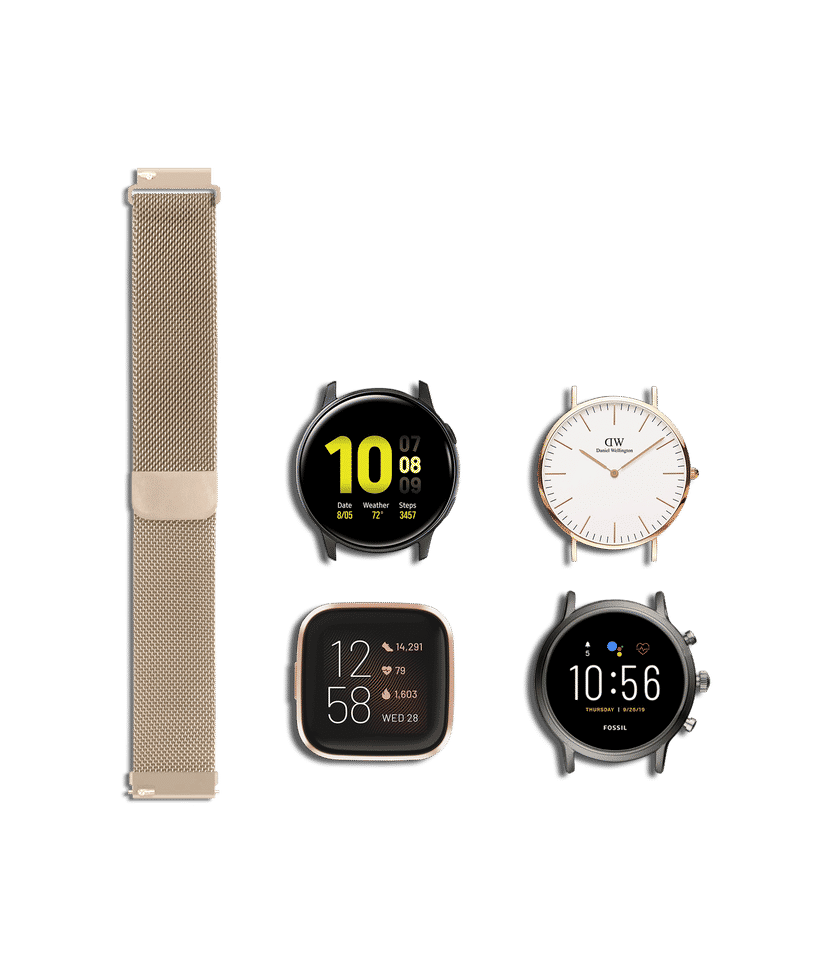 Gold Milanese Loop Universal WatchBand 22mm Buy At DailyObjects