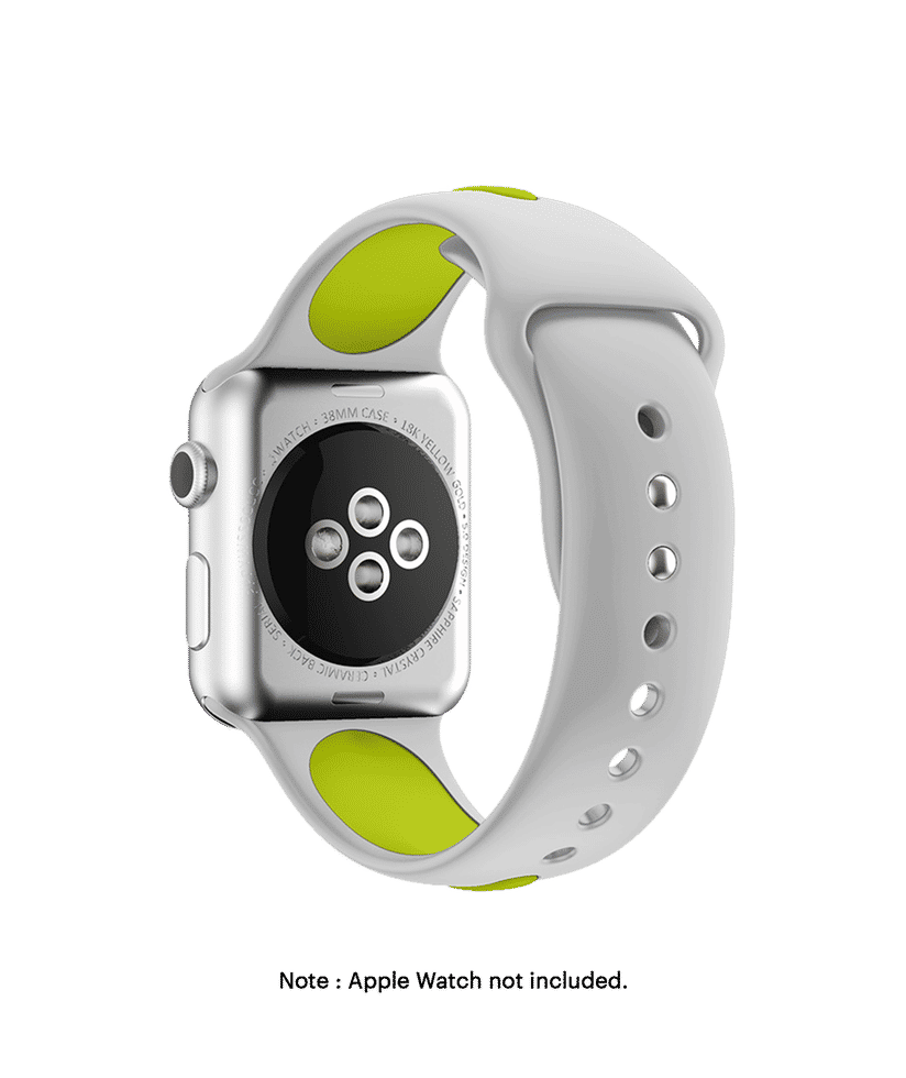 Gray Lime Two Tone Silicone Apple WatchBand 42 44 45mm Buy At