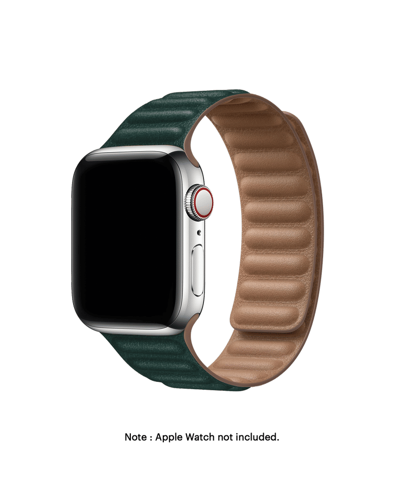 Green Poppy Leather Link Apple WatchBand (42/44mm) Buy At DailyObjects