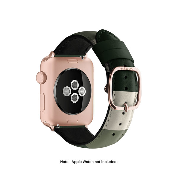 

Green Quad Leather Apple WatchBand (Gold 38/40/41mm)