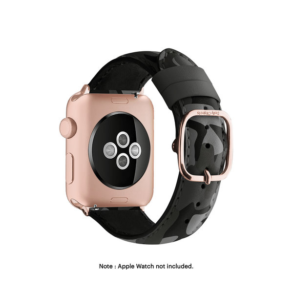

Grey Camo Leather Apple WatchBand (Gold 42/44/45/49mm)