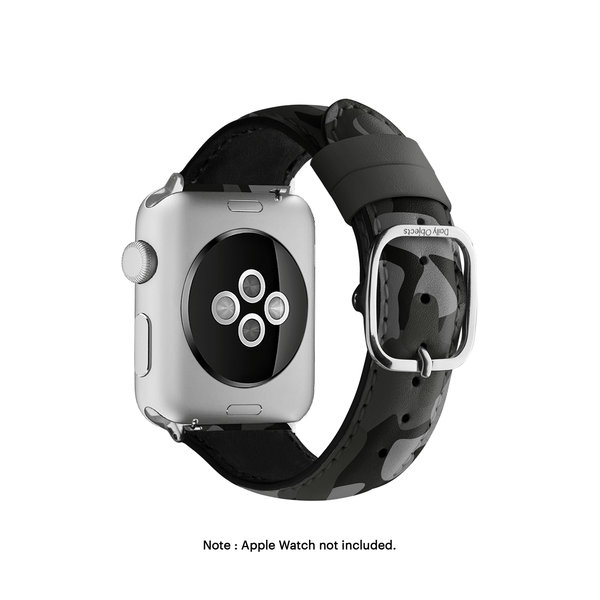 

Grey Camo Leather Apple WatchBand (Silver 38/40/41mm)