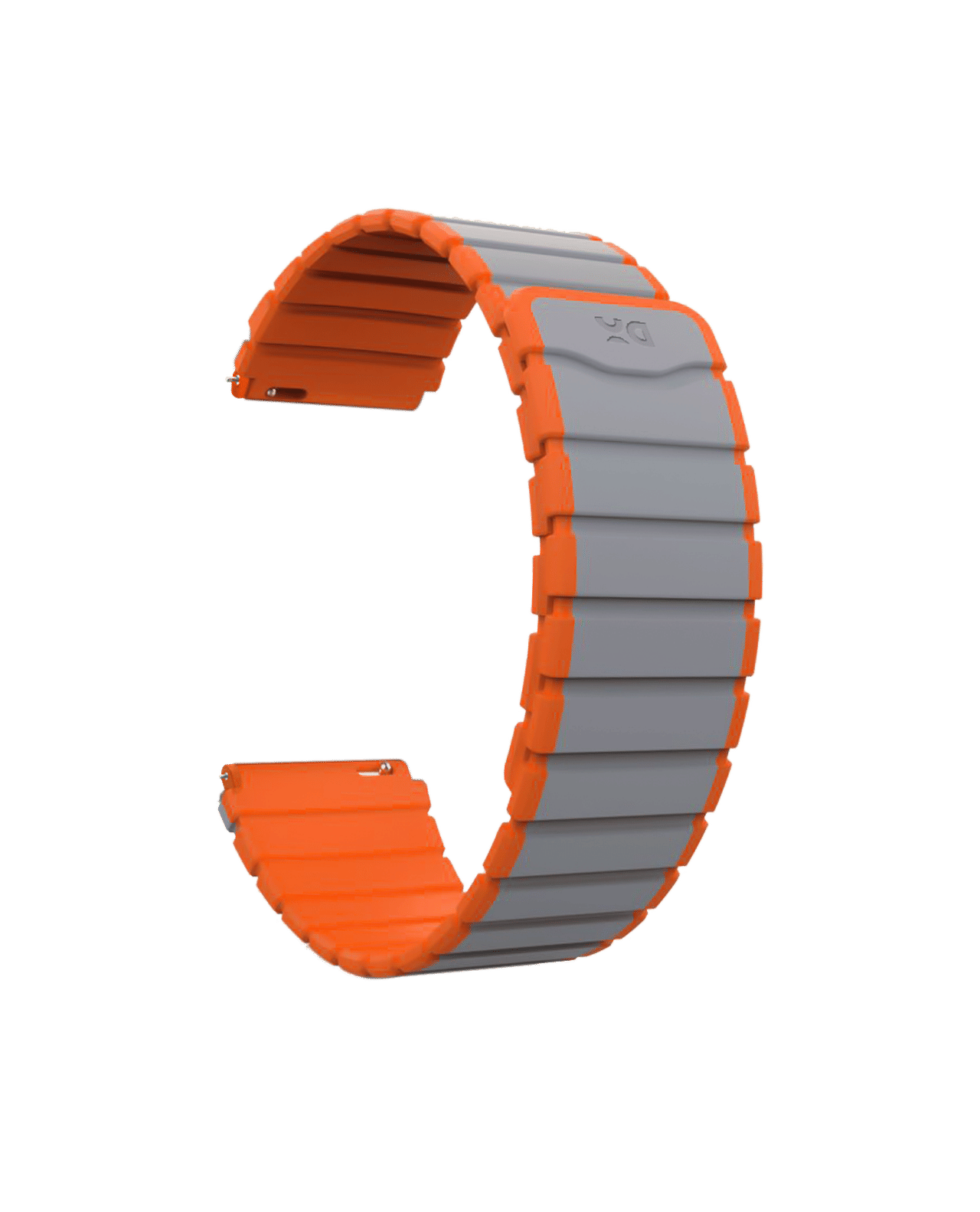Grey-Orange Rim Snap On Universal WatchBand for Samsung/OnePlus/Fitbit Smartwatches (20mm)
