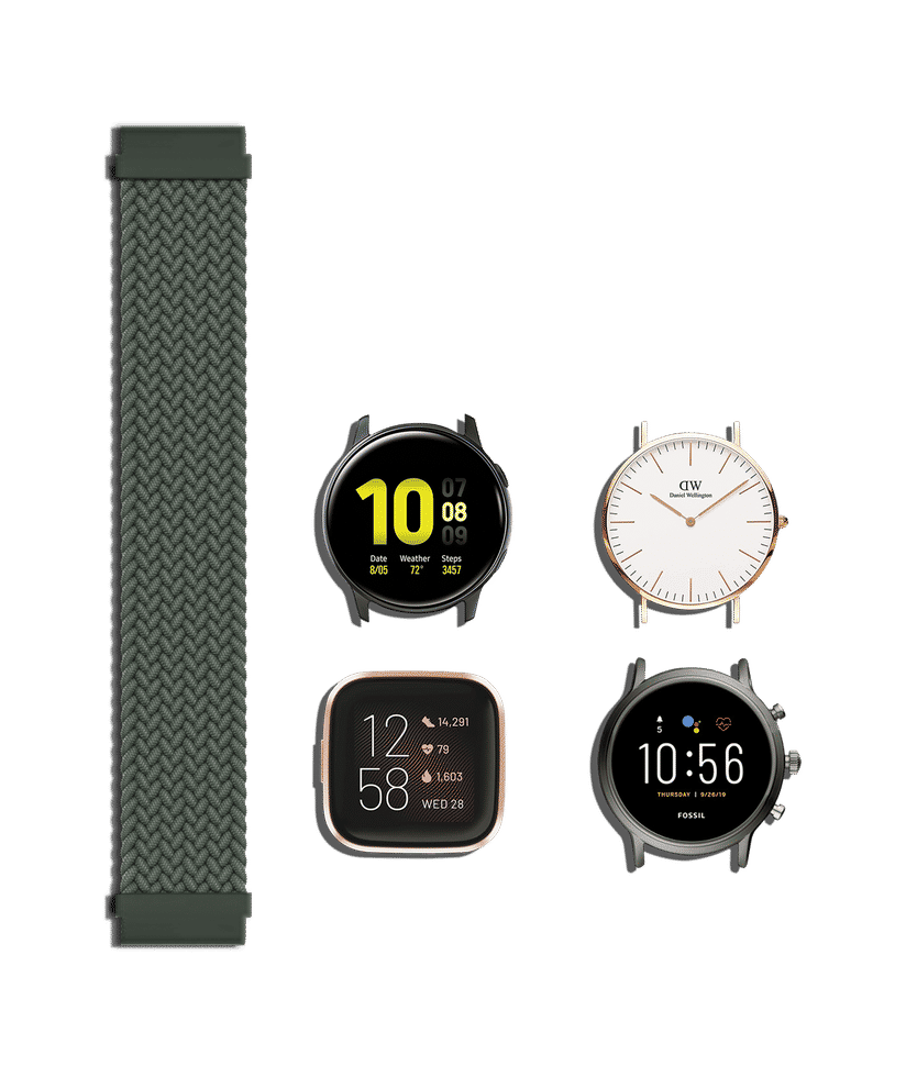 Inverness Green Braided Solo Loop Universal WatchBand 22mm Buy At DailyObjects