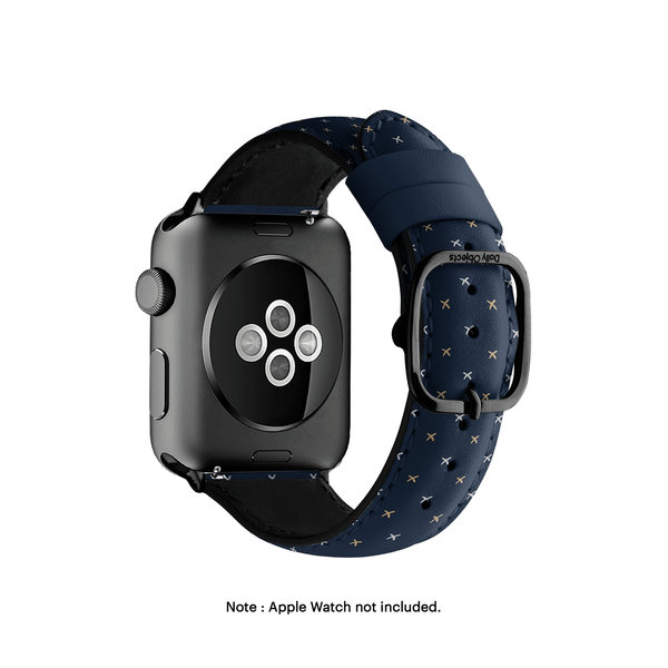 

Little Navy Crosses Leather Apple WatchBand (Black 38/40/41mm)