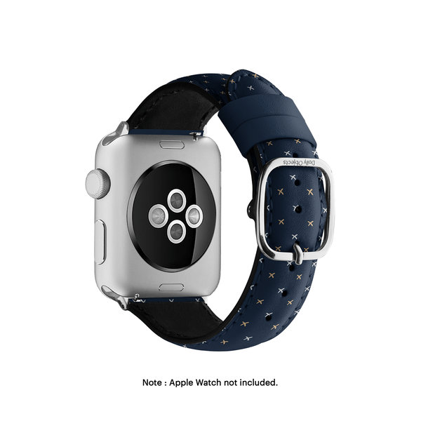 

Little Navy Crosses Leather Apple WatchBand (Silver 38/40/41mm)