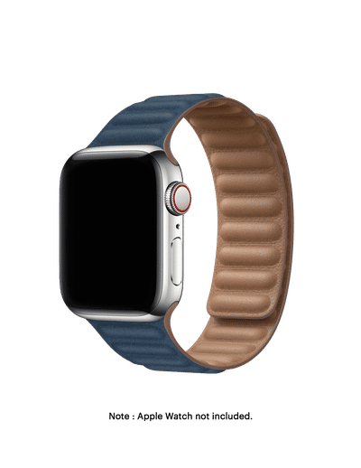 Midnight Blue Poppy Leather Link Apple WatchBand 42 44 45 49mm Buy At DailyObjects