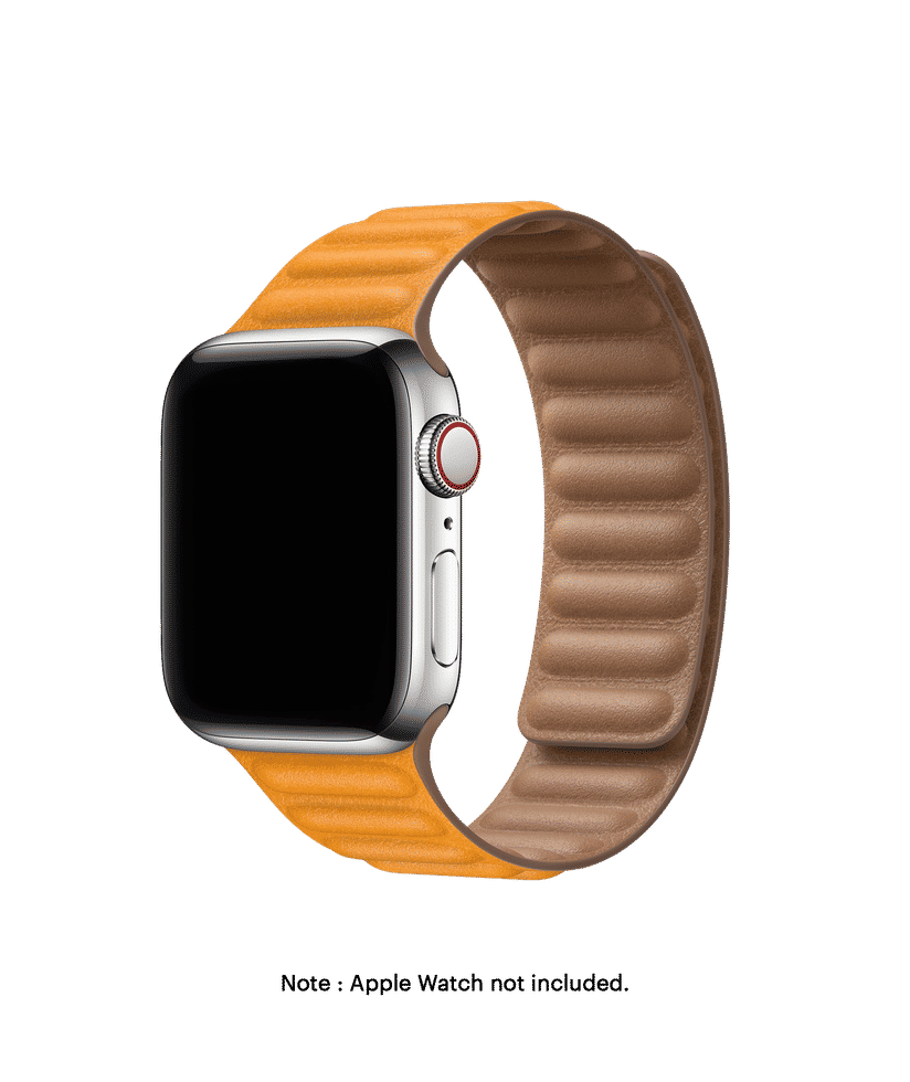 Mustard Poppy Leather Link Apple WatchBand 38 40 41mm Buy At DailyObjects