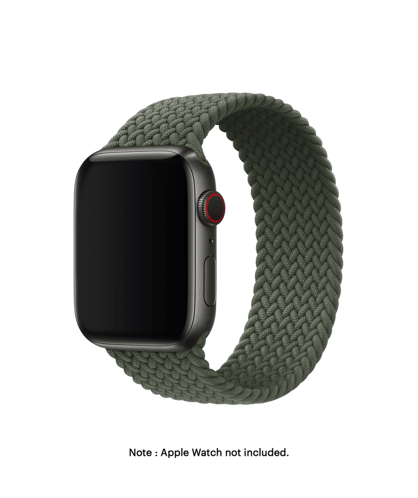 Stainless Steel Apple Watch Series Cricket Wireless Olive Braided