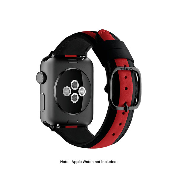

Racing Red Leather Apple WatchBand (Black 38/40/41mm)