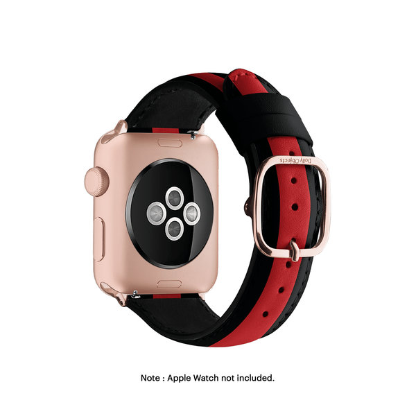 

Racing Red Leather Apple WatchBand (Gold 42/44/45/49mm)