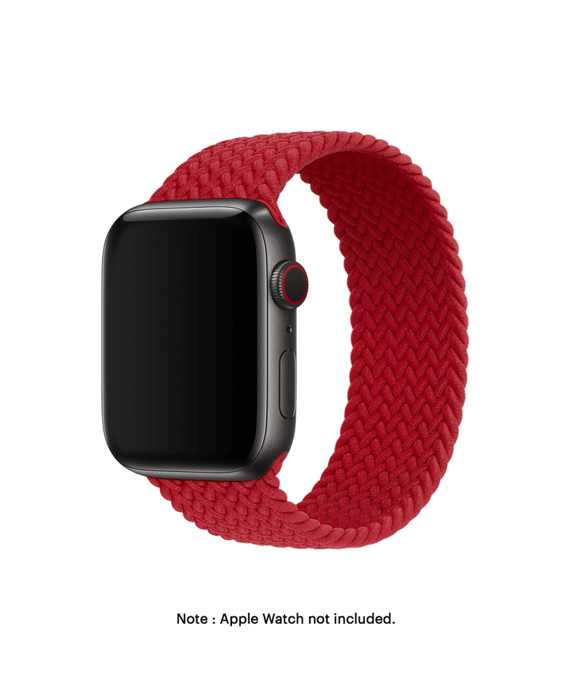 Red Braided Solo Loop Apple WatchBand (38/40/41/Series10/11 42mm)