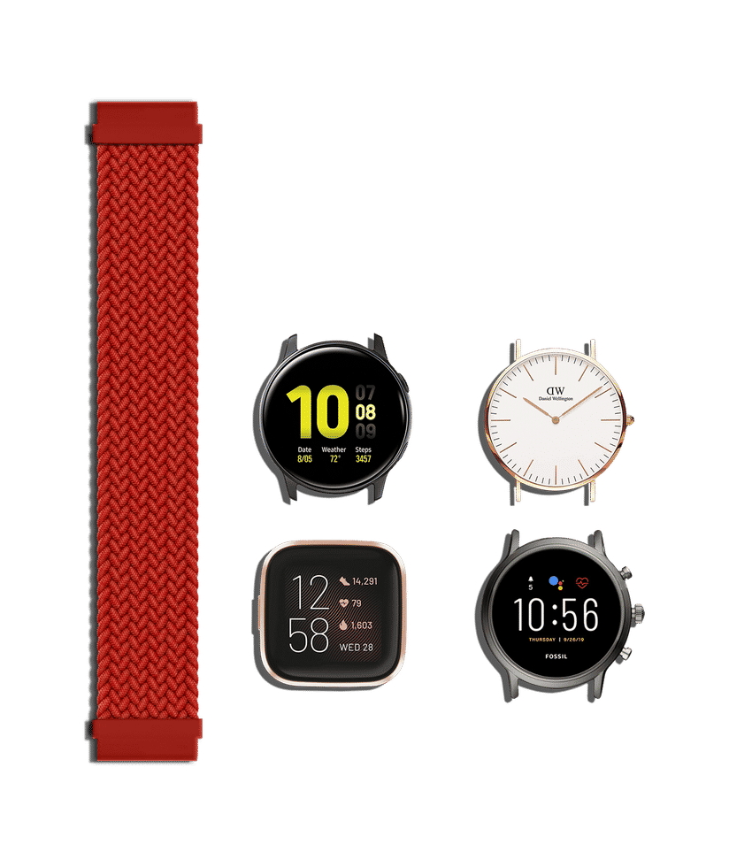 Red Braided Solo Loop Universal WatchBand 22mm Buy At DailyObjects
