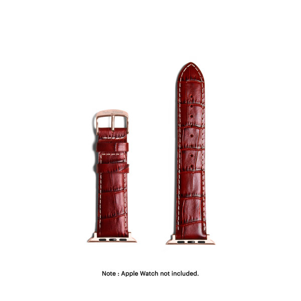 

Red Wrinkle Leather Apple WatchBand (Gold 42/44/45/49mm)
