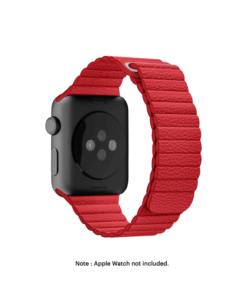 Red leather apple watch band 44mm store