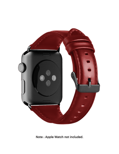Apple watch red leather band clearance