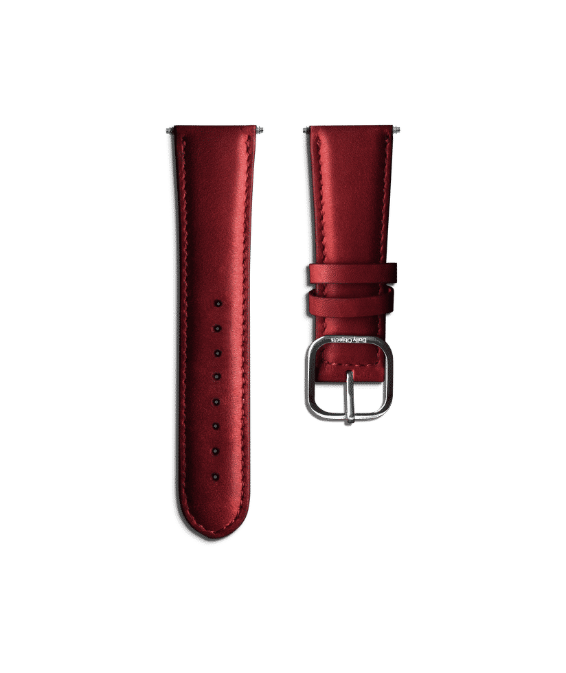 Red leather sale watch strap 20mm