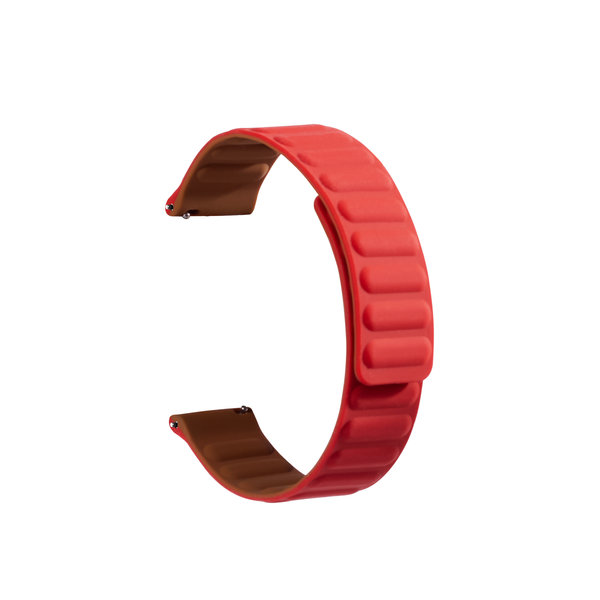 

Red Silicone Magnetic Poppy WatchBand for Samsung/OnePlus/Fitbit Smartwatches (22mm)