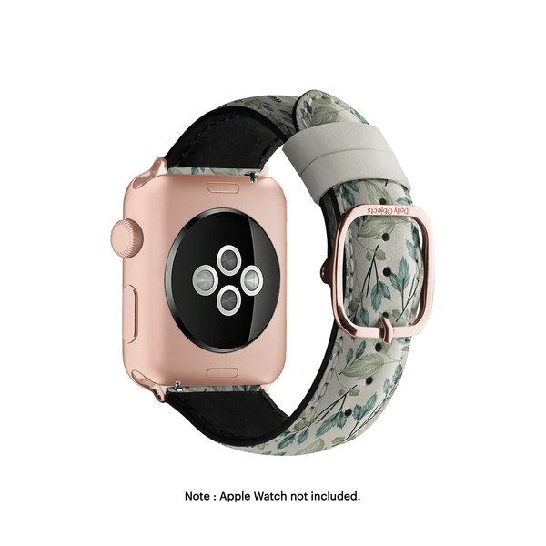 

Snowy Foliage Leather Apple WatchBand (Gold 38/40/41mm)