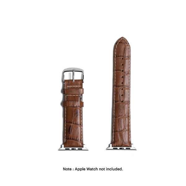 

Tan Croco Leather Apple WatchBand (Silver 38/40/41mm)