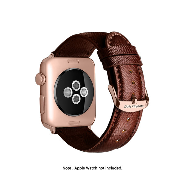 

Tan Saffiano Leather Apple WatchBand (Gold 42/44/45/49mm)