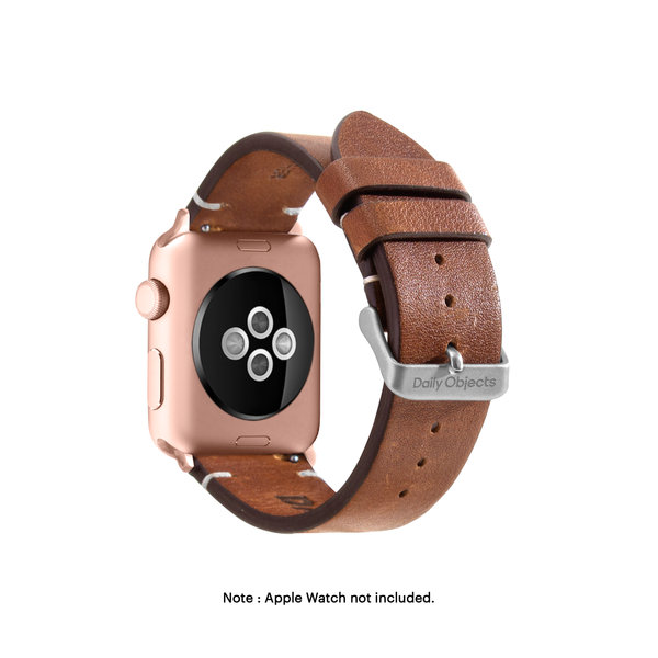 

Tan Two-stitch Handmade Leather Apple WatchBand (Gold 42/44/45/49mm)