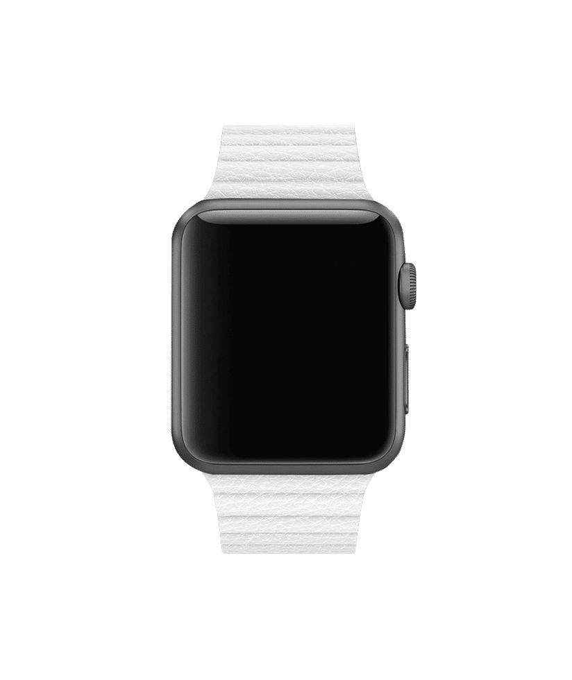 White Leather Loop Apple WatchBand (42/44mm) Buy At DailyObjects