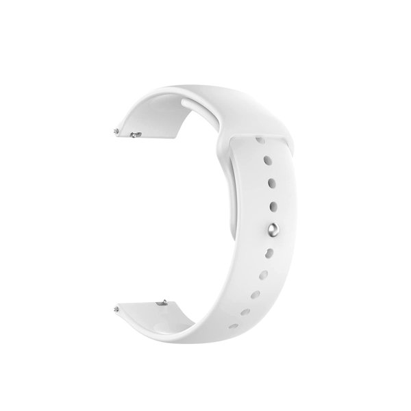 

White Silicone Click WatchBand for Samsung/OnePlus/Fitbit Smartwatches (20mm)