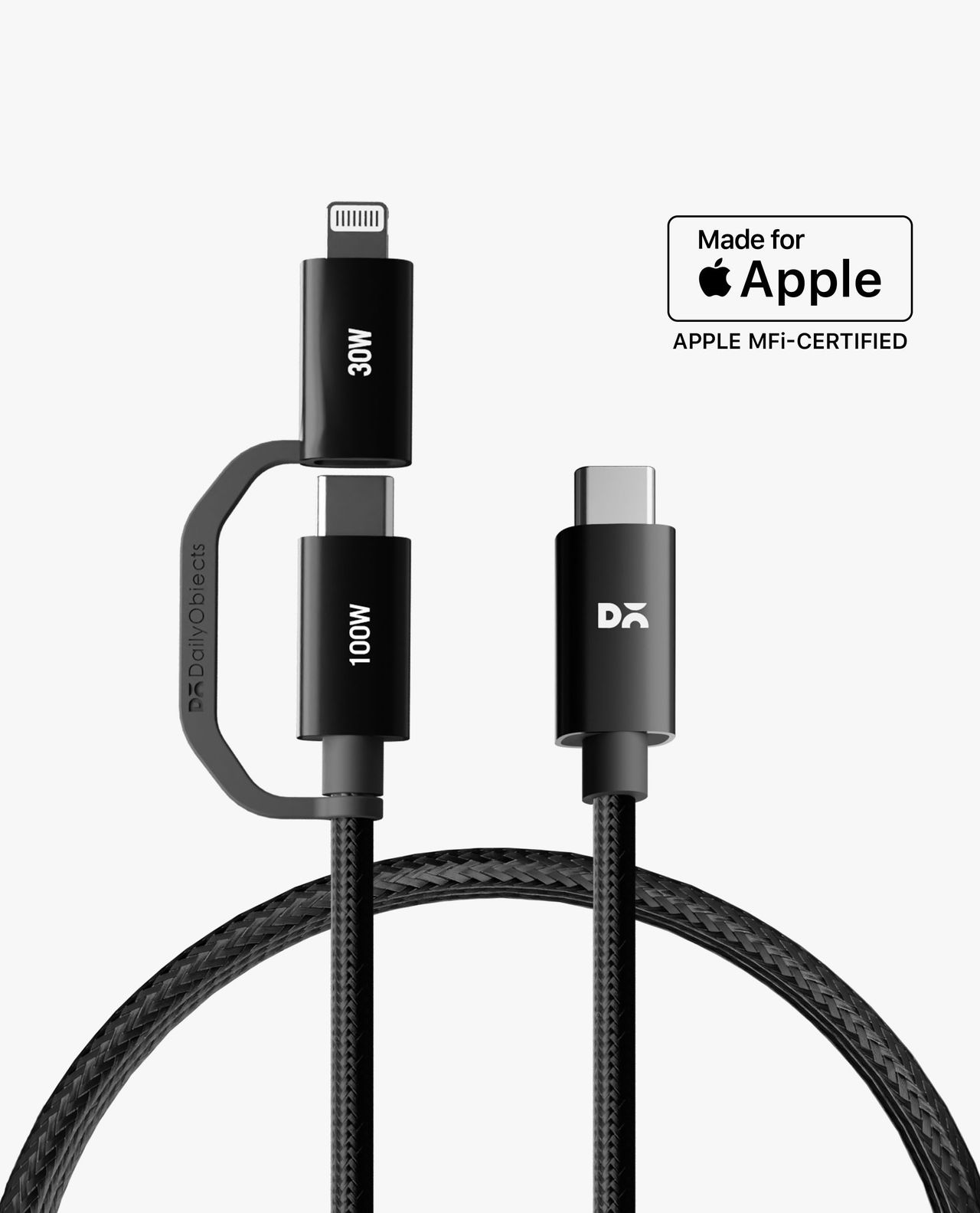 DailyObjects SURGE™ Kevlar Core 2-in-1 100W Apple MFi-Certified Charging Cable