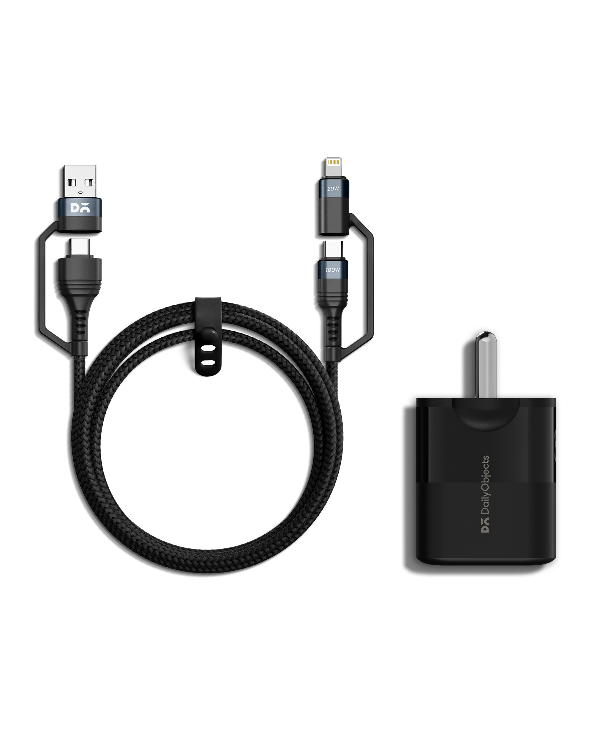 SURGE PD GaN 33W Dual Port Charger And 4 in 1 Universal Braided Charging Cable Combo