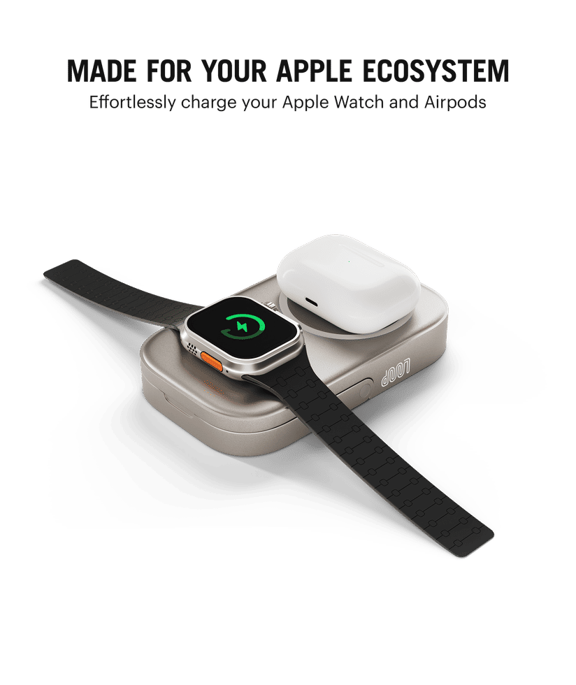 Titanium DailyObjects Loop Qi2-Certified MagSafe-Compatible Power
