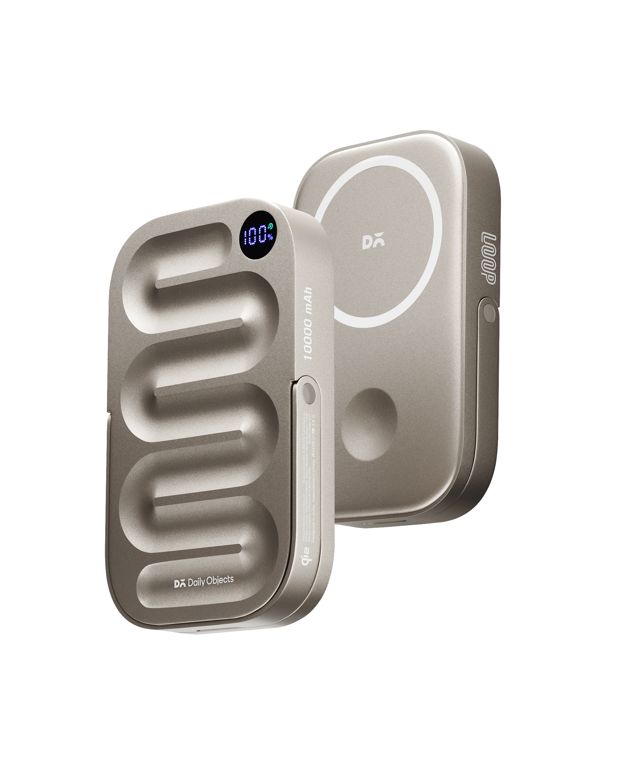 Loop Qi2-Certified MagSafe-Compatible Aluminium Power Bank 10000 mAh - Titanium