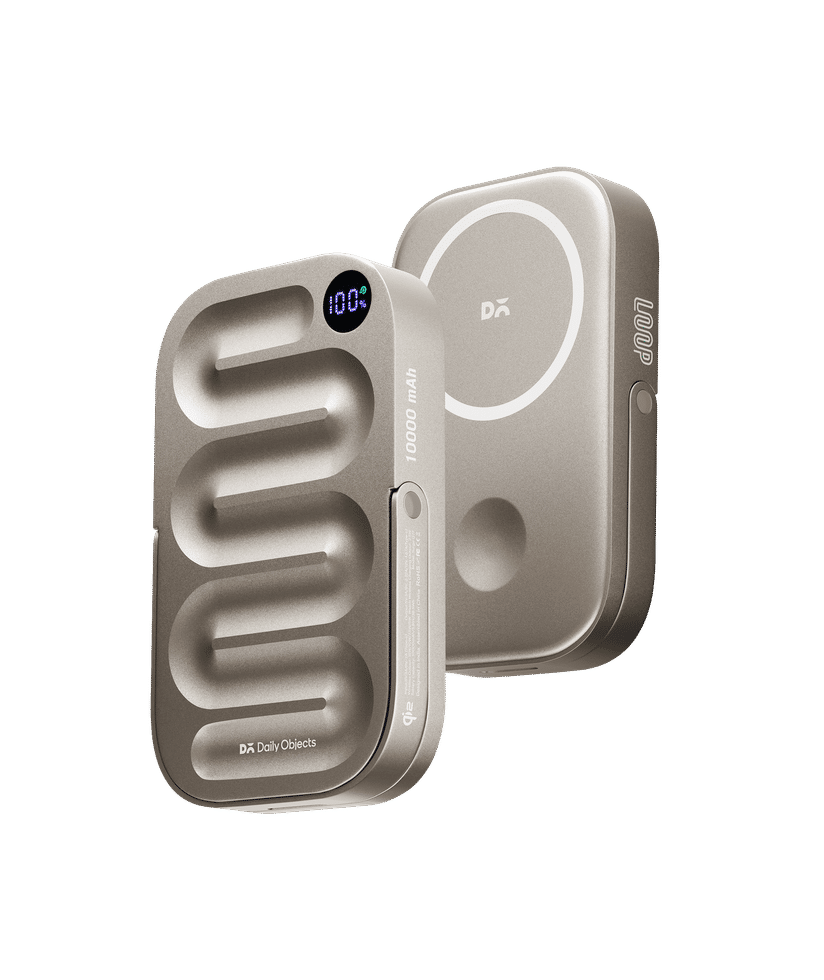 Titanium DailyObjects Loop Qi2-Certified MagSafe-Compatible Power