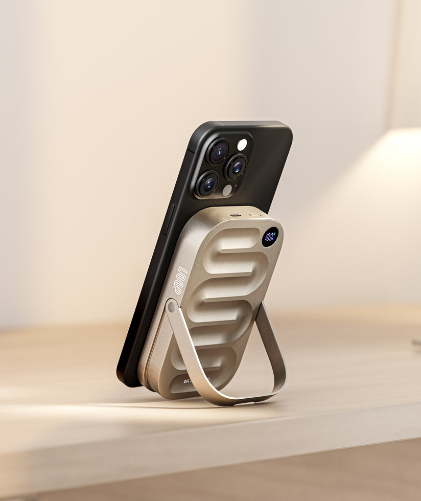 Titanium DailyObjects Loop Qi2-Certified MagSafe-Compatible Power - Main Image