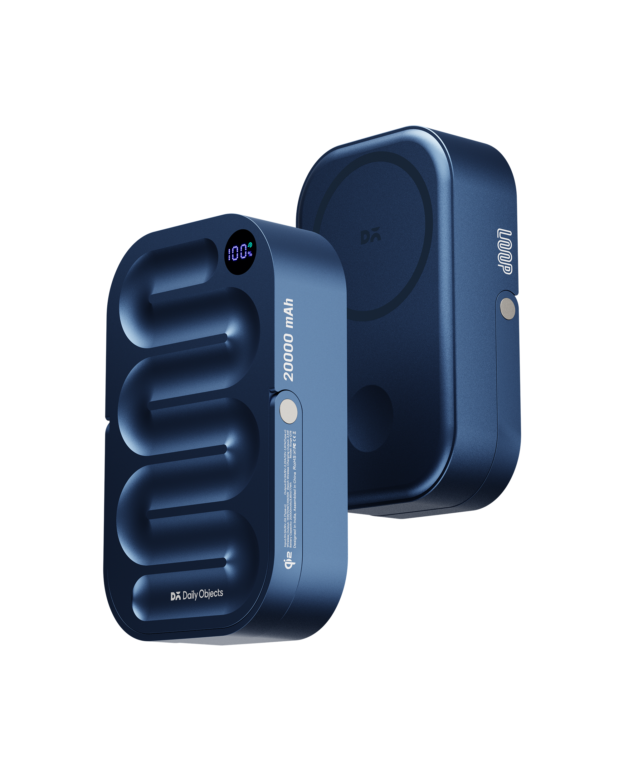 Loop Qi2-Certified MagSafe-Compatible Aluminium Power Bank 20000 mAh - Space Blue