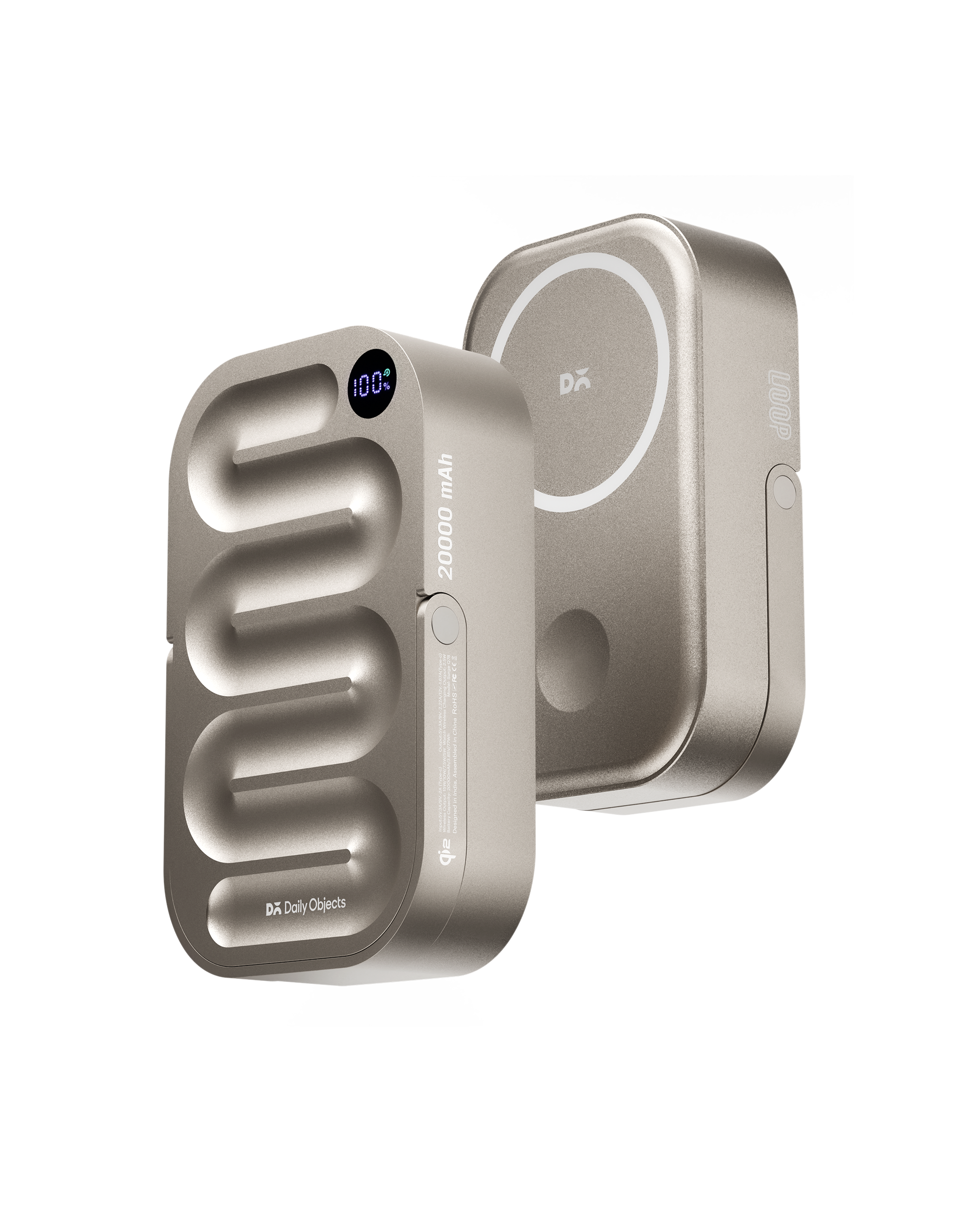 Loop Qi2-Certified MagSafe-Compatible Aluminium Power Bank 20000 mAh - Titanium