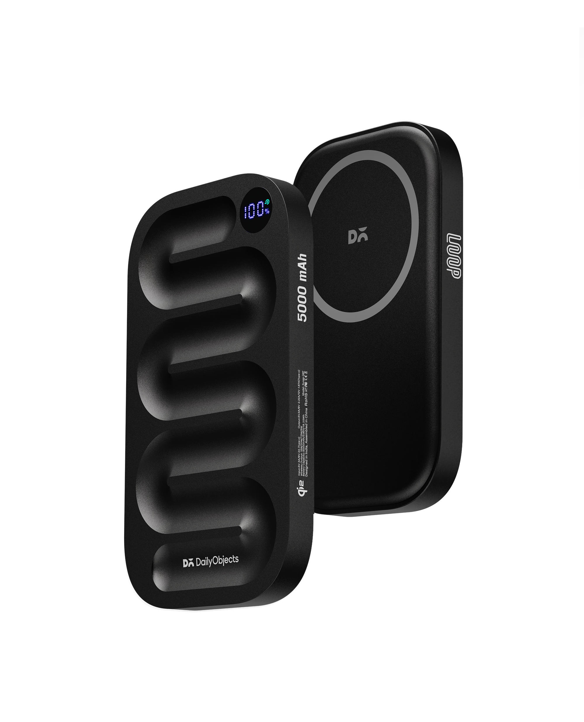 Loop Qi2-Certified MagSafe-Compatible Aluminium Power Bank 5000 mAh - Black