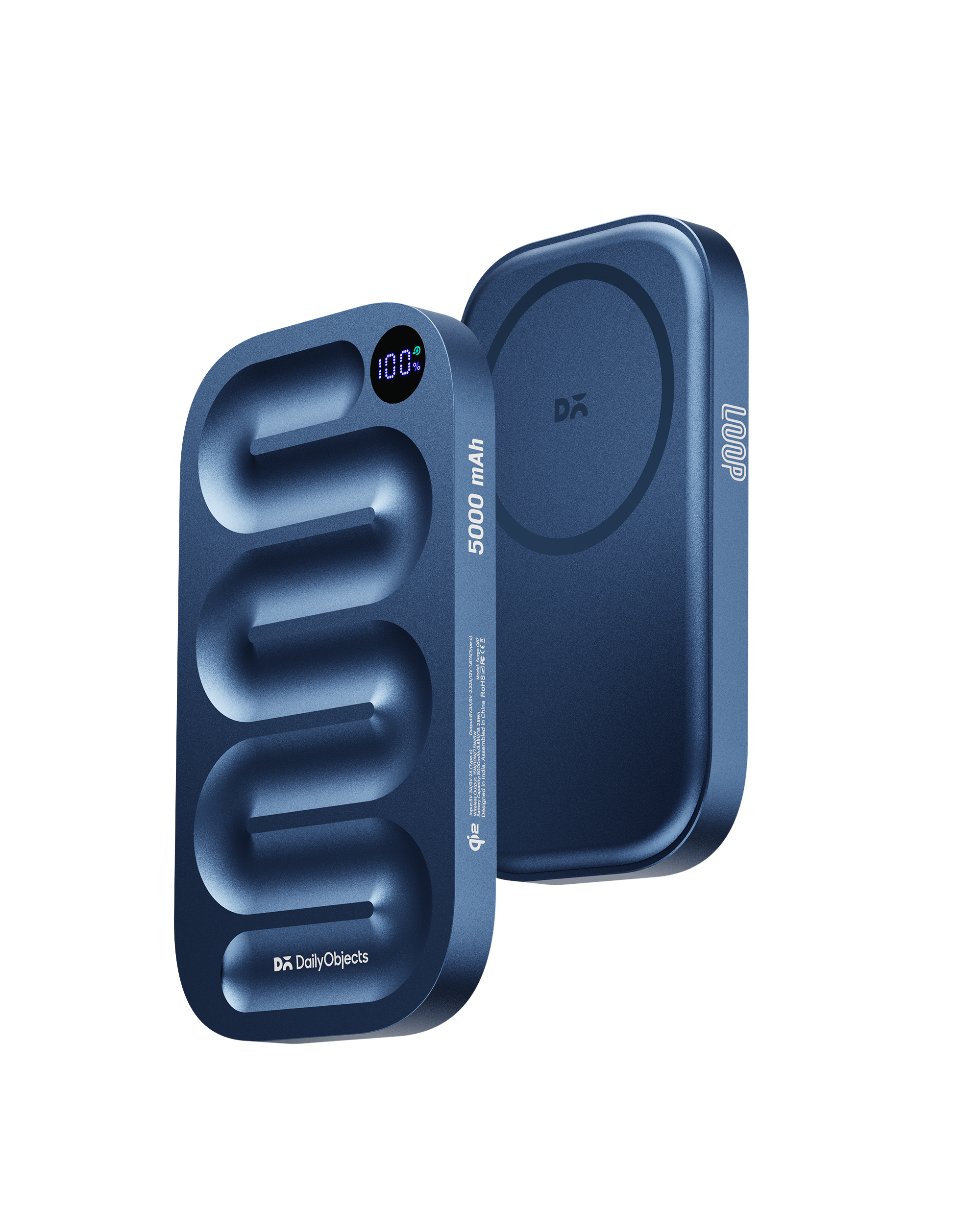 Loop Qi2-Certified MagSafe-Compatible Aluminium Power Bank 5000 mAh - Space Blue